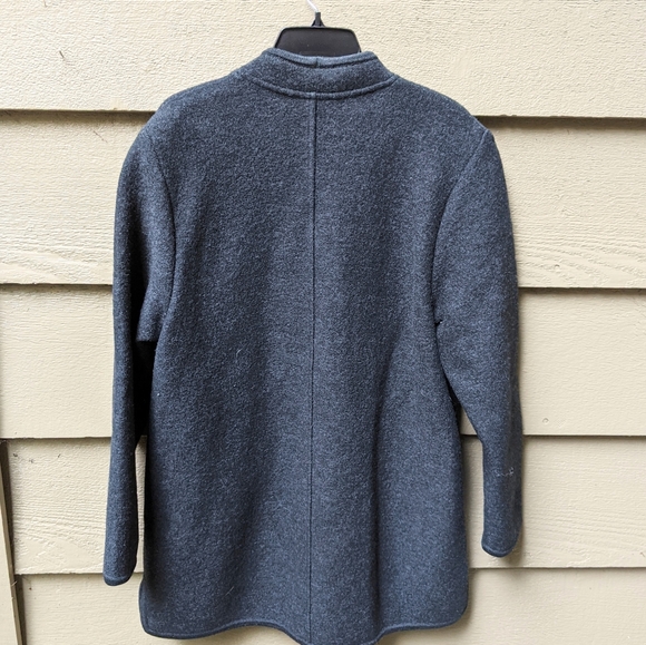 GEIGER Classic WALK Boiled Wool Charcoal Grey Long Jacket Coat - Picture 3 of 5